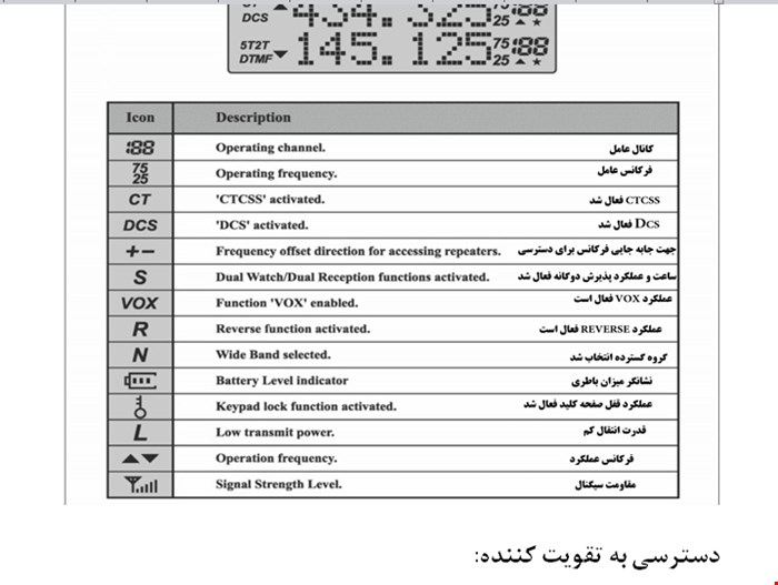 دفترچه فارسی بیسیم بائوفنگ uv 82
